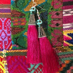 Women’s earrings Calavera skull earrings pink 💀💀